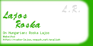 lajos roska business card